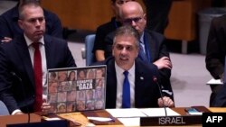 الی کوهن وزیر خارجه اسرائیل در هنگام سخنرانی در شورای امنیت سازمان ملل متحد در هفته گذشته