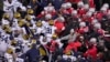 Michigan Wolverines and Ohio State Buckeyes fight following the NCAA football game at Ohio Stadium in Columbus, Nov. 30, 2024. Michigan won 13-10. (Barbara J. Perenic/USA TODAY Network via Imagn Images)