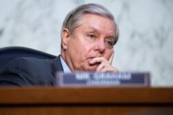 Senate Judiciary Committee Chairman Sen. Lindsey Graham (R-SC) attends the second day of the U.S. Supreme Court nominee Judge Amy Coney Barrett's confirmation hearing on Capitol Hill in Washington, D.C., Oct. 13, 2020.