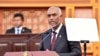 몰디브의 모하메드 무이주 신임 대통령이 17일 열린 취임식에서 연설하고 있다. 