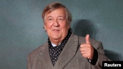 FILE - Stephen Fry attends the world premiere of "The Lord of the Rings: The War of the Rohirrim" in London, Dec. 3, 2024.