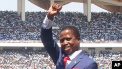 Le président de la Zambie Edgar Lungu, 13 septembre 2016. 