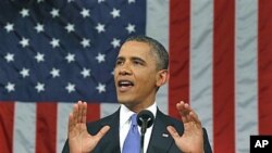 President Barack Obama promotes a new jobs plan before a joint session of Congress at the Capitol in Washington, DC, September 8, 2011.