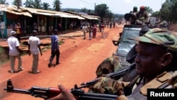 Des combattants de Séléka à Bangui (26 mars 2013)