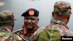 FILE —Major General Jeff Nyagah of the Kenya Defence Forces (KDF), meets his soldiers as the Kenyan troops to the East Africa Community Regional Force (EACRF) arrive on their deployment in the Democratic Republic of Congo November 16, 2022.