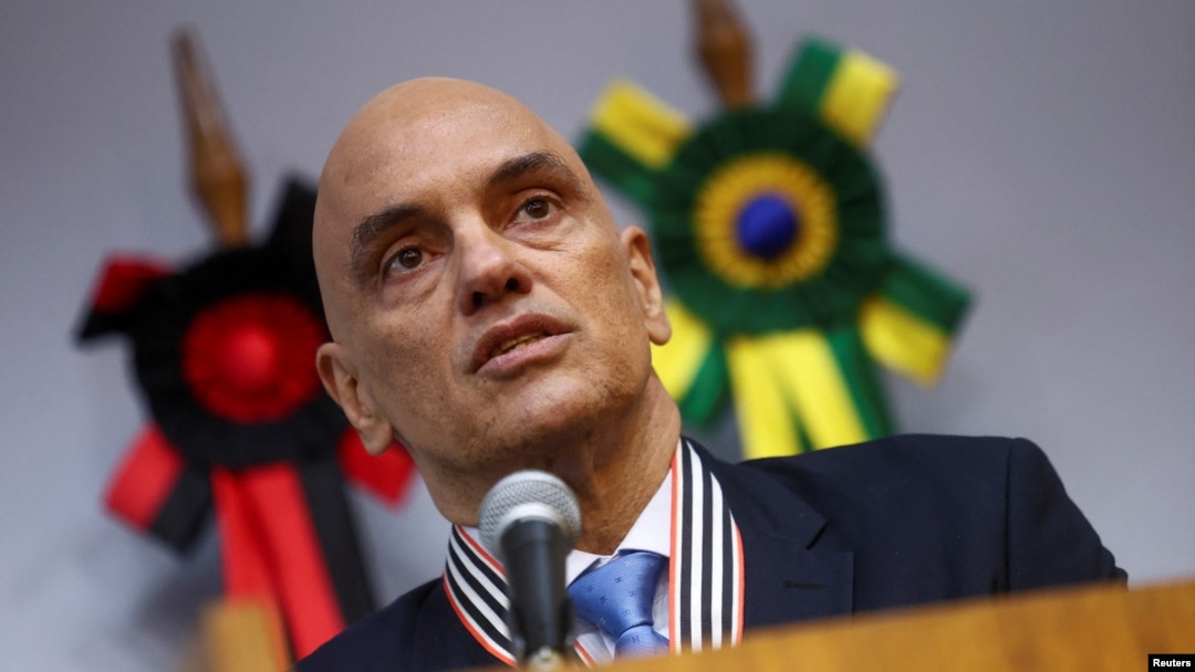 Brazilian Supreme Court Judge Alexandre de Moraes attends an event where he received a tribute by the Public Ministry of Sao Paulo, after the Brazilian Supreme Court ordered an immediate suspension of social media platform X in the country, in Sao Paulo on Aug. 30, 2024.