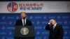 President Donald Trump speaks as Sec of State Mike Pompeo looks on during a news conference after a summit with North Korean leader Kim Jong Un, Thursday, Feb. 28, 2019, in Hanoi. (AP Photo/ Evan Vucci)