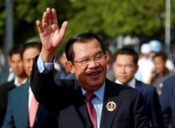 FILE - President of the ruling Cambodian People's Party and Prime Minister Hun Sen attends a ceremony to mark the 68th anniversary of the establishment of the party in Phnom Penh, Cambodia, June 28, 2019.