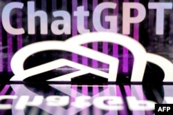 FILE - This photo illustration shows the ChatGPT logo at an office in Washington, DC, on March 15, 2023. (Photo by Stefani Reynolds / AFP)