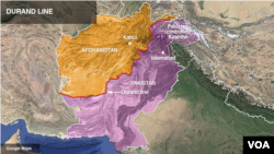 The Durand line (Garis Durand) di sepanjang perbatasan Afghanistan-Pakistan.