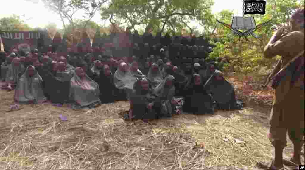 This video released by the extremist militant group, Boko Haram, shows the alleged missing girls abducted from the northeastern town of Chibok, May 12, 2014.