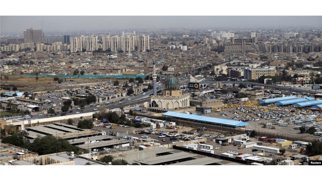 Kota Baghdad, Irak, dilihat dari udara, 4 Maret 2018. Gambar diambil dari helikopter.
