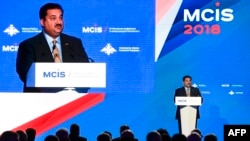 Pakistani Defense Minister Khurram Dastgir Khan attends the VII Moscow Conference on International Security MCIS-2018 in Moscow on April 4, 2018.