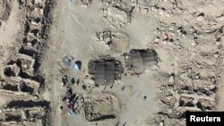 Una toma desde un dron muestra las casas destruidas en la aldea de Chahak, en la provincia afgana de Herat, el 11 de octubre de 2023.