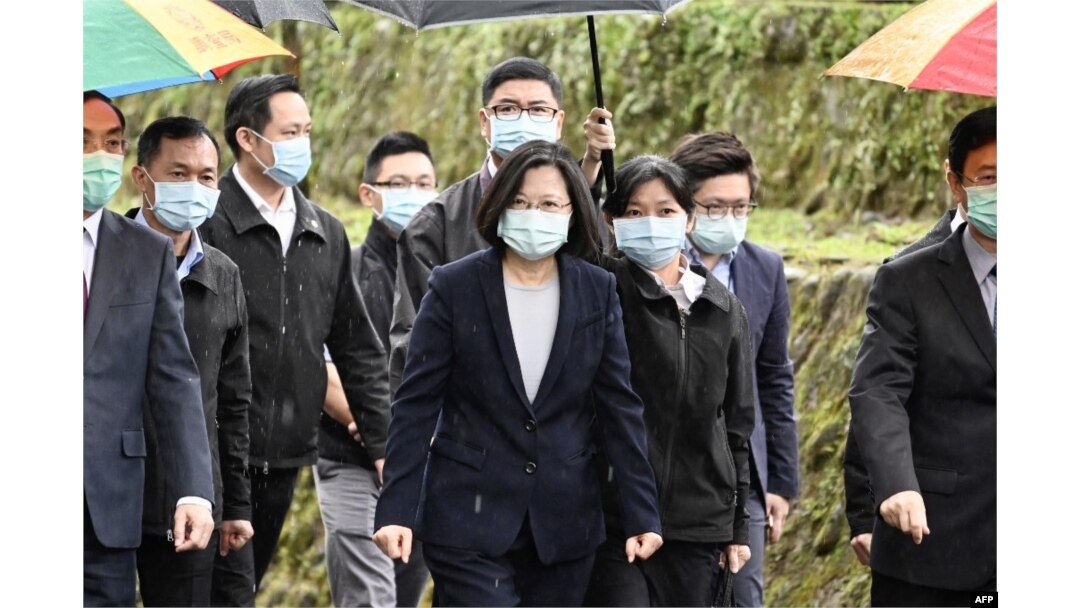 台灣總統蔡英文在新北市出席網絡安全調查辦公室的成立儀式。(2020年4月24日)