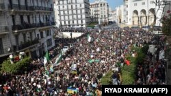 Très forte mobilisation lors du premier anniversaire des manifestations populaires dans la capitale algérienne, le 21 février 2020. (RYAD KRAMDI / AFP)