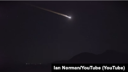 A YouTube screen grab of a video of the Chinese rocket re-entering the atmosphere, visible in many places in the western U.S. 