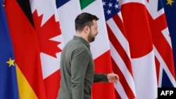 Ukrainian President Volodymyr Zelenskyy arrives at the Borgo Egnazia resort in Puglia for the G7 Summit hosted by Italy, June 13, 2024. The U.S. and other Group of Seven members will provide a loan of up to $50 billion to Ukraine, using interest from frozen Russian assets.