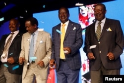 Raila Odinga, Kenyan presidential candidate and opposition leader from the National Super Alliance (NASA), attends an event unveiling the NASA Party's manifesto in Nairobi, Kenya, June 27, 2017.