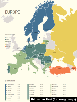 EF English 2017 Proficiency Results - Europe