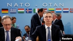 FILE - NATO Secretary-General Jens Stoltenberg chairs a NATO defense ministers meeting at the Alliance headquarters in Brussels, Belgium, June 14, 2016. Stoltenberg said Dec. 5, 2016, he was “looking forward to working” with U.S. President-elect Donal Trump at a NATO summit next year.