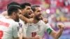 بازیکنان تیم ملی جمهوری اسلامی ایران به مسابقات جام جهانی در قطر :‌ شادی پس از پیروزی بر تیم ملی ولز