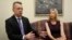 Pastor Andrew Brunson, left, gestures as his wife, Norine, listens during an interview at the headquarters of Christian Broadcasting Network in Virginia Beach, Va., Oct. 19, 2018. Brunson was recently released from prison in Turkey. 