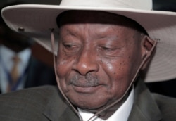 FILE - Uganda's President Yoweri Museveni arrives at an African Union event in Addis Ababa, Ethiopia, February 9, 2020.
