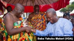 Nana Akufo Addo da madugun 'yan adawa da John Dramani Mahama shugaban Ghana mai ci yanzu