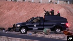 Pasukan keamanan Yordania meninggalkan penjara Swaqa setelah eksekusi terhadap Sajida al-Rishawi dan Ziad al-Karbouly, Rabu pagi (4/2).