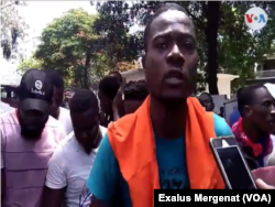 A protester in his 20s says he will stay in the streets until President Jovenel Moise resigns, in Gonaïves, Haiti, June 14, 2019.