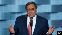 Former Defense Secretary Leon Panetta, speaks during the third day of the Democratic National Convention in Philadelphia, July 27, 2016.