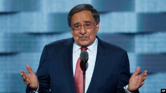 Former Defense Secretary Leon Panetta, speaks during the third day of the Democratic National Convention in Philadelphia, July 27, 2016.