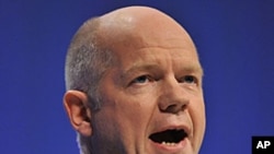 Britain's Foreign Secretary William Hague, October 5, 2011.