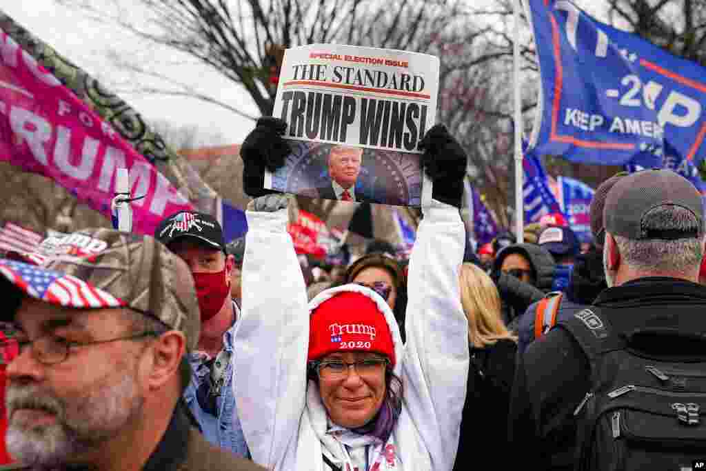 Trump supporters participate in a rally, Jan. 6, 2021, in Washington. 