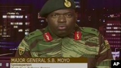 FILE: URetired Major General Sibusiso Moyo, Harare, Zimbabwe, Nov. 15, 2017. 