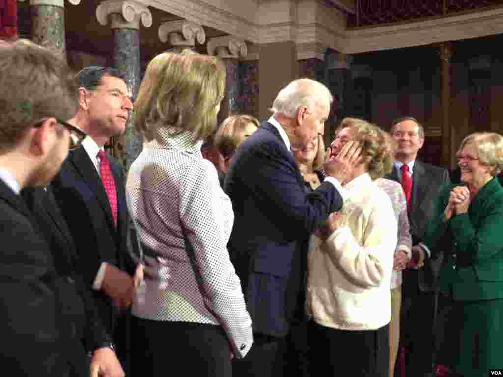 Family members of Sentors and Representatives are greeted by Vice President Joe Biden, January 3, 2013.