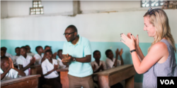 Cassandra Lee, founder of Justice Rising, in one of the organisation's schools.