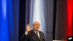 Jean-Marie Le Pen lors d'un discours à Lyon, le 29 novembre 2014.