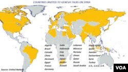 Countries invited to Geneva talks on Syria