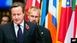 PM Inggris David Cameron menghadiri pertemuan Uni Eropa di Brussels, Belgia (foto: dok).