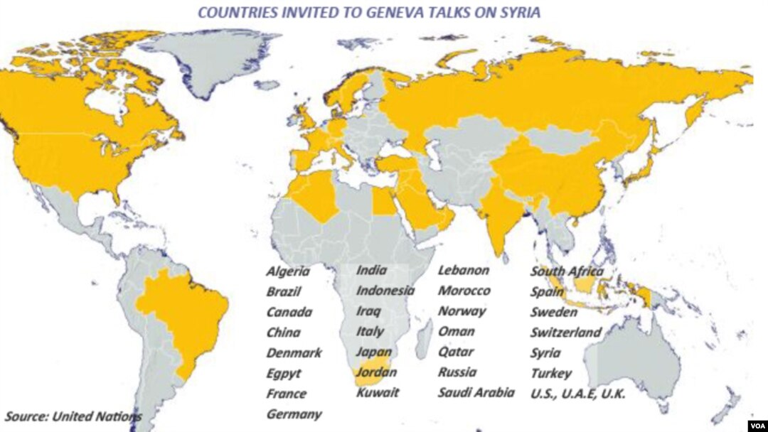 جنیوا مذاکرات، مدعو ممالک