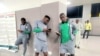 Members of the Super Eagles team are seen waiting in this photo posted on the Nigeria Super Eagles Facebook page on Oct. 14, 2024.