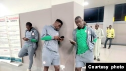 Members of the Super Eagles team are seen waiting in this photo posted on the Nigeria Super Eagles Facebook page on Oct. 14, 2024.