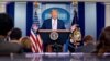 President Donald Trump speaks at a news conference in the James Brady Press Briefing Room at the White House, Tuesday, Aug. 11, 2020, in Washington. (AP Photo/Andrew Harnik)