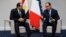 FILE - French President Francois Hollande (R) and Egypt's President Abdel-Fattah el-Sissi hold a bilateral meeting during the opening day of the World Climate Change Conference 2015 (COP21) at Le Bourget, near Paris, Nov. 30, 2015. French President Francois Hollande arrives in Egypt Sunday. 