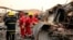 Recovery workers look for bodies after a blaze ripped overnight through a COVID treatment ward at the Imam Hussein Teaching Hospital, in Nasiriyah, Iraq, July 13, 2021.