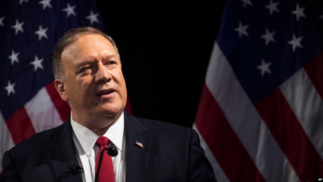 Secretary of State Mike Pompeo speaks during the Herman Kahn Award Gala, Oct. 30, 2019, in New York. Pompeo received the Hudson Institute's 2019 Herman Kahn Award. 