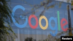 FILE - A Google logo is seen at the company's headquarters in Mountain View, California, Nov. 1, 2018.