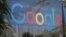 FILE - A Google logo is seen at the company's headquarters in Mountain View, California, Nov. 1, 2018.